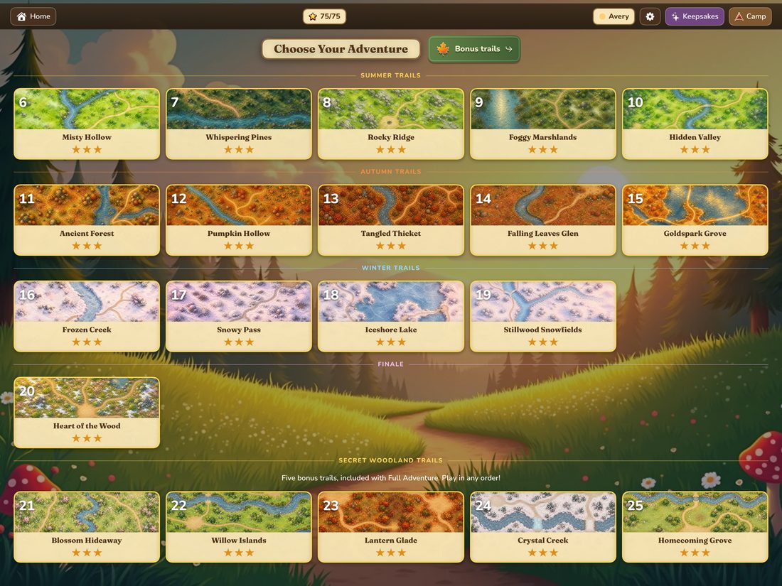 The five new bonus trails in Avery's Forest Adventure