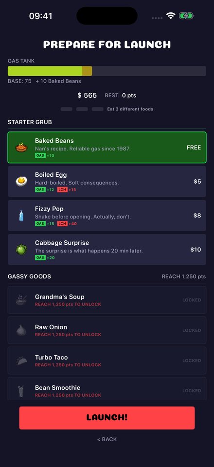Prepare for launch: choose baked beans and other foods to fill the gas tank